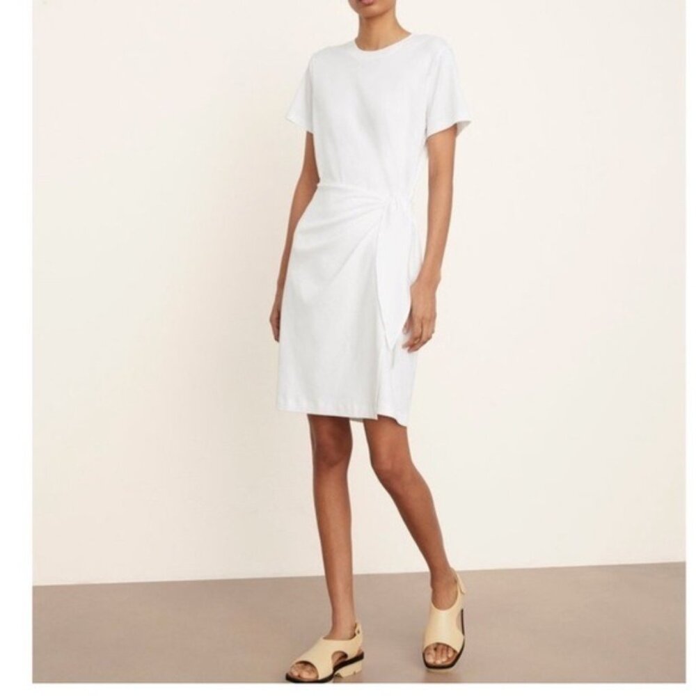 Vince White Wrap Mini Dress Crewneck